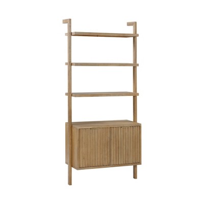 71.9" Nathan James Set of 4 Jasper Wood Fluted Bookshelf Brown