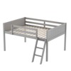 NicBex Full Size Bunk Bed Low Level Design Bed Frame with Guardrails and Removable Ladder, Space Saving, No Spring Box Required - 3 of 4