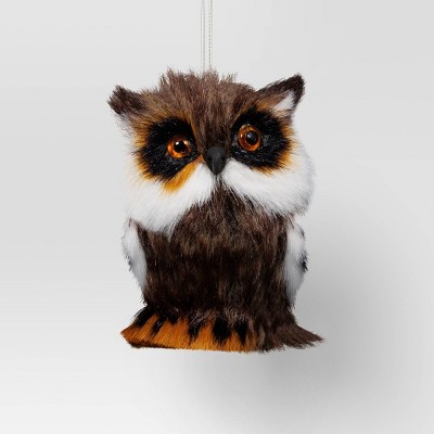 3.5" Christmas Faux Fur Animals Owl - Wondershop™