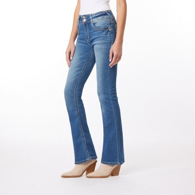 WallFlower Women's Flirty Curvy Flare High Rise Insta Stretch Juniors Jeans (Available in Plus)