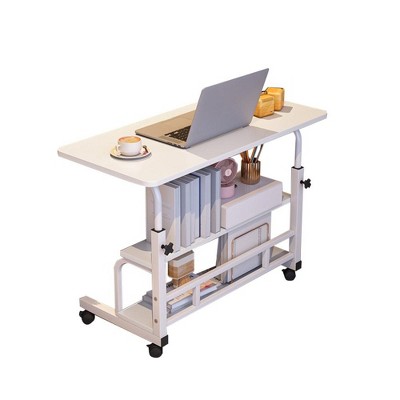 315in Mobile Standing Desk Adjustable Height Portable Rolling Desk Small Computer Desk Mobile Stand Up Desk with Wheels(B)