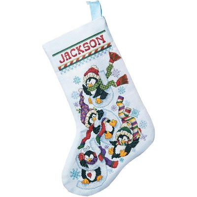 Janlynn Counted Cross Stitch Stocking Kit 18" Long-Penguin Joy