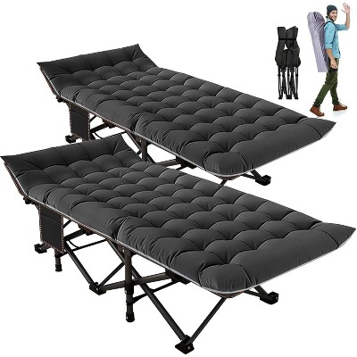 Docred Folding Camping Cot with Mattress & Carry Bag for Adults – Standard & Oversized XXL, Single & 2-Pack Outdoor Sleeping Bed Options