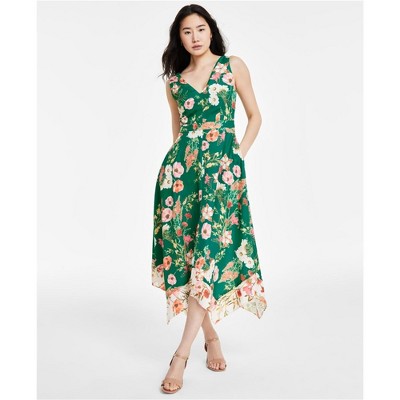 Vince Camuto Womens Floral Midi Dress