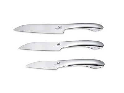 Haus Designer Curved 3Pc Stainless Steel Knife Set Silver