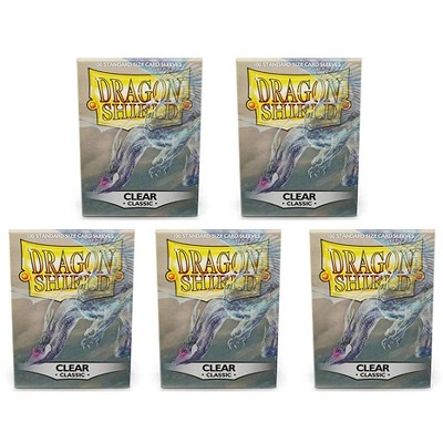 Dragon Shield 5 Packs Dragon Shield Classic Clear Standard Size 100 ct Card Sleeves Value Bundle!