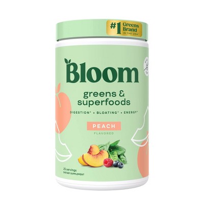 BLOOM NUTRITION Greens and Superfoods Powder - Peach - 5.01oz/25 Servings