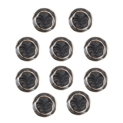 Unique Bargains Women's Round Buttons for Clothes Black 10 Pcs