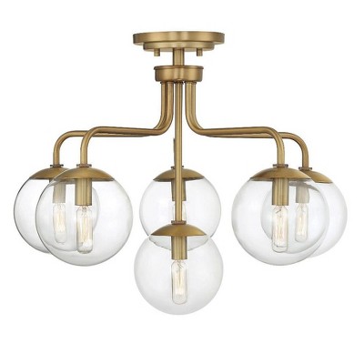 Savoy House Marco 6 - Light Semi-Flush Mount in  Warm Brass