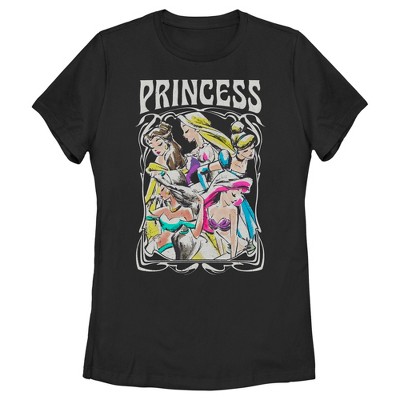Women's Disney Princess Sketch Poster T-Shirt