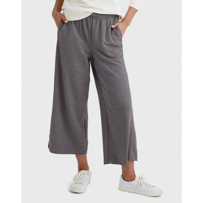Hanes Originals Women's French Terry Wide Leg Cropped Pants