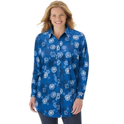 Woman Within Petite Perfect Long Sleeve Shirt