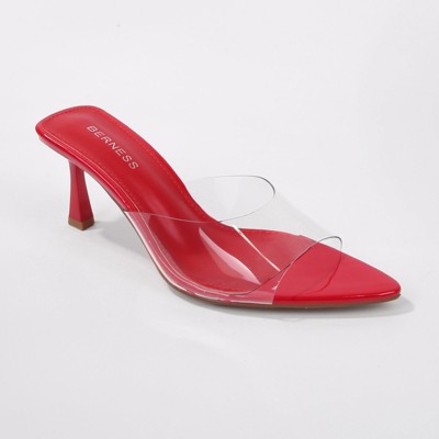 Berness Women's Cana Transparent Slip-on Mule Heels