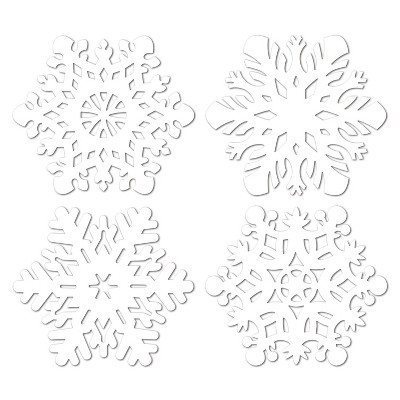 Beistle Snowflake Cutouts, 14"-14.5", (12/Pkg) White