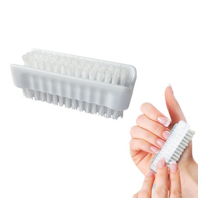 LOLA "Classic" Hand & Nail Brush, 2 Sided - Soft & Stiff, Long-Lasting, Comfortable No-Slip Grip, Cleans Hands & Fingernails, White, 1 Pack