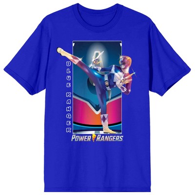 Power Rangers Blue Ranger Crew Neck Short Sleeve Royal Blue Men's T-shirt