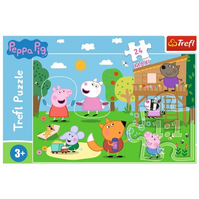 Trefl Maxi Peppa Fun in Grass Jigsaw Puzzle - 24pc: Cardboard Fantasy Childrens Puzzle, 60cm x 40cm