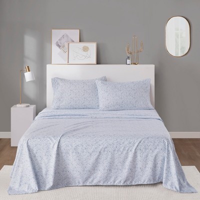 Stylish Printed Smooth Microfiber Sheet Set, Wrinkle Free Cozy Home Textile Bedding Set for Modern Decor Style