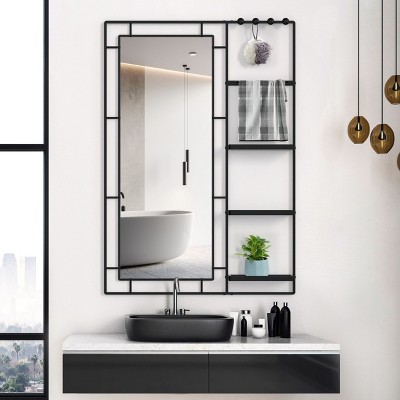 PAGED Modern Vanity Mirror, Bathroom Mirror with Aluminum Frame, Wall Mirror for Bathroom, Bedroom