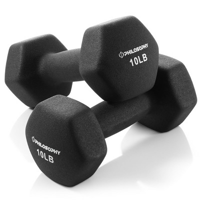 Philosophy Gym Set of 2 Neoprene Dumbbell Hand Weights, Hexagon Shape