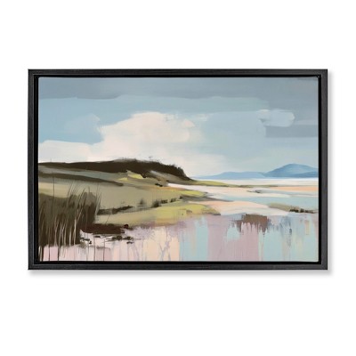 Stupell Industries Modern Verdant Waters Floating Frame Canvas Art