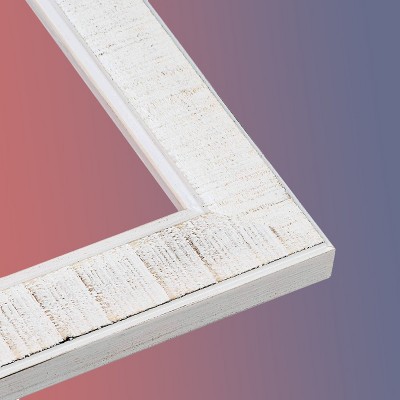 PosterPalooza | Photo Size Sculpted White Picture Frame - UV Acrylic, Foam Board Backing, Hanging Hardware