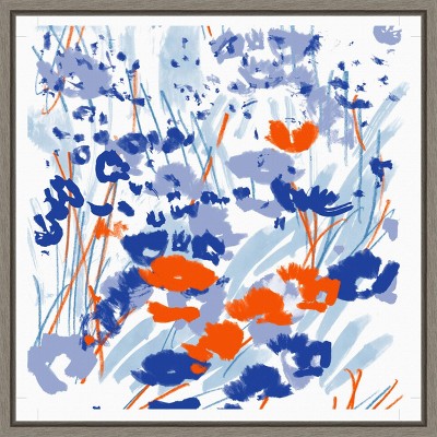 Amanti Art Flower Meadow by Jenny Frean Canvas Wall Art Print Framed 22 x 22-in.