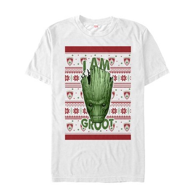 Men's Marvel Ugly Christmas Guardians of the Galaxy Groot Portrait T-Shirt