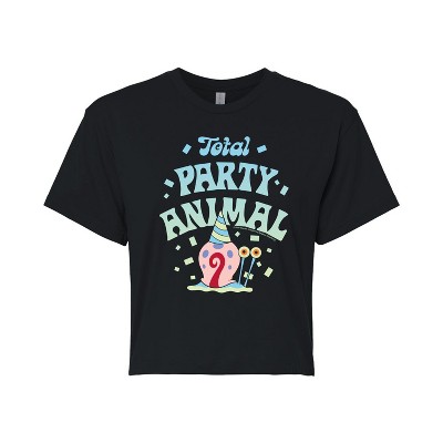 Women's - Spongebob Squarepants - Total Party Animal Cropped Graphic T-Shirt
