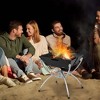 Costway 3-in-1 Portable Charcoal Grill Folding Camping Fire Pit with Carrying Bag & Gloves Black/Coffee - 2 of 4