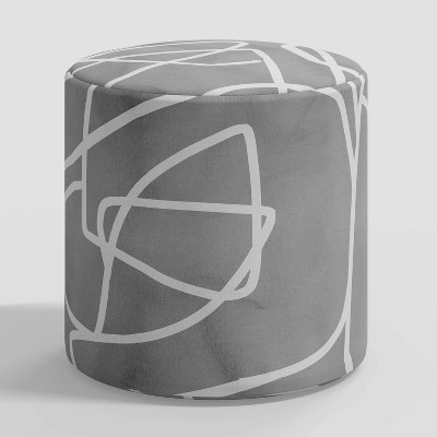 Skyline Furniture Round Thalia Ottoman in Patterns