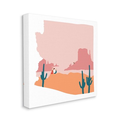 Stupell Industries Couple At Western Canyon Arizona State Outline