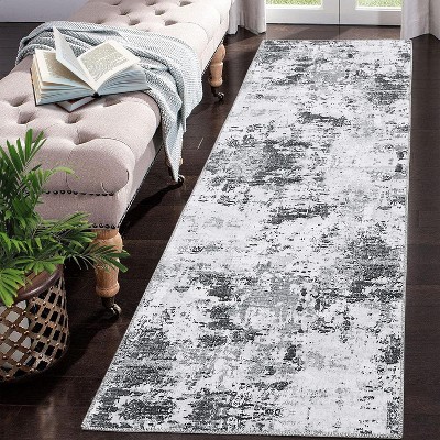 Washable Rug Runners for Hallways Kitchen,Non-Slip Long Abstract Runner with Rubber Backing,Soft Carpet for Bedroom,Bathroom,Entryway