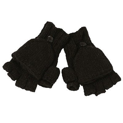 Fingerless Gloves With Button Flap and Fleece Lining_Nirvanna Designs
