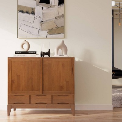 WyndenHall Pearson Medium Storage Cabinet Teak Brown