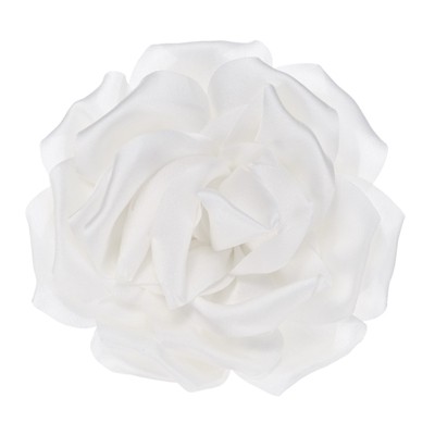 Unique Bargains Handmade Dainty Satin Fabric Big Peony Rose Flower Brooches Hair Clips 1 Pc