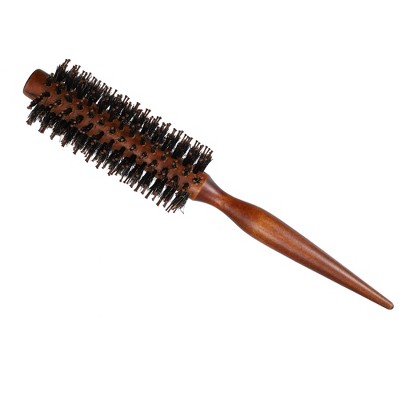 Unique Bargains Hair Brush Round Brush Hairstyle Wavy Styling Tool Brush Wood Brown