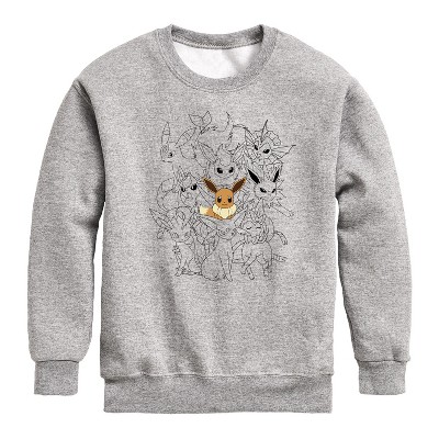 Boys' - Pokémon - Eevee Evolutions Graphic Long Sleeve Fleece Sweatshirt