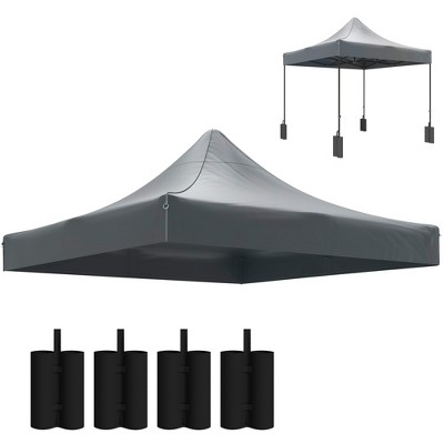 Outsunny 10' x 10' Canopy Cover with Weight Bags, UPF50+ Pop Up Canopy Replacement Top