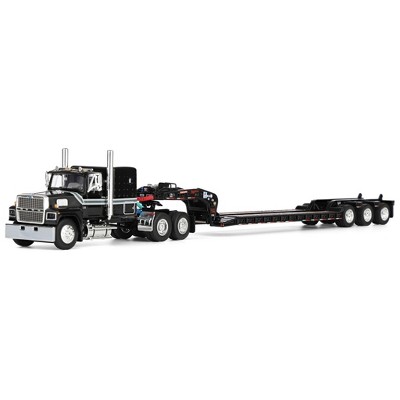 First Gear DCP 1/64 Black Ford LTL 9000 Fontaine Magnitude Tri-axle Lowboy Trailer 60-2102