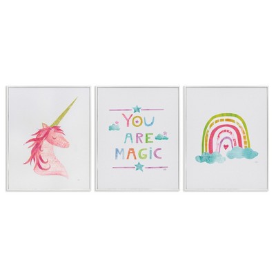 Stupell Industries You Are Magic Rainbow & Unicorn Black Framed Giclee Art
