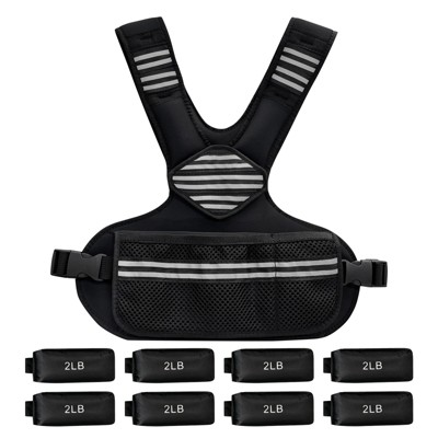 Adjustable Weighted Vest for Men Women, 4-10 Lb with Ironsand Weights and Reflective Stripe, Body Weight Vest for Running Strength Training Jogging