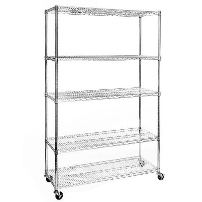 Seville Classics UltraDurable  5-Tier 48" x 18" Steel Wire Shelving Unit