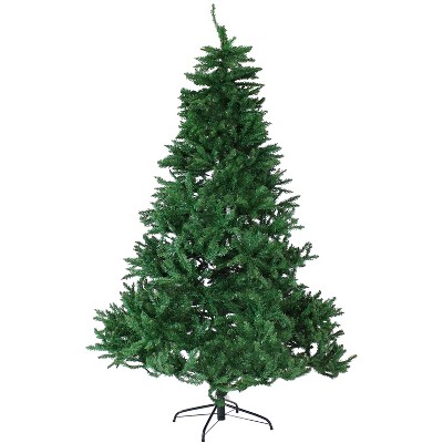 Sunnydaze Indoor Unlit Faux Tannenbaum Slim Evergreen Christmas Tree with Hinged Branches - Green