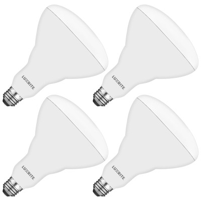 Luxrite BR40 LED Flood Light Bulb, 85W Equivalent, 4000K Cool White, Dimmable, 1100 Lumens, 13W, E26 Medium Base, Indoor/Outdoor 4 Pack