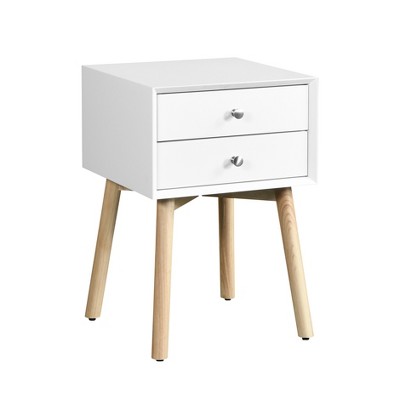 Gulches Mid-Century Modern Side Table with Drawers, Bedside Storage Cabinet for Bedroom Living Room