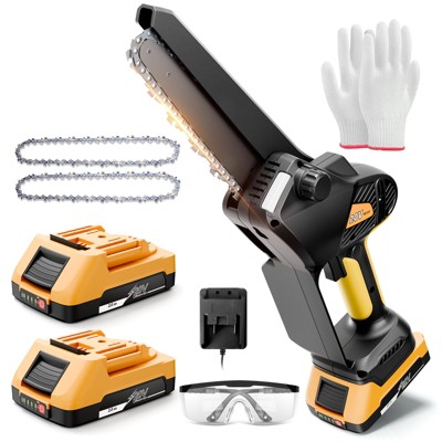 SUGIFT Cordless 8-Inch Mini Chainsaw with Brushless Motor, 20V Battery, Auto-Oiling, and Safety Lock