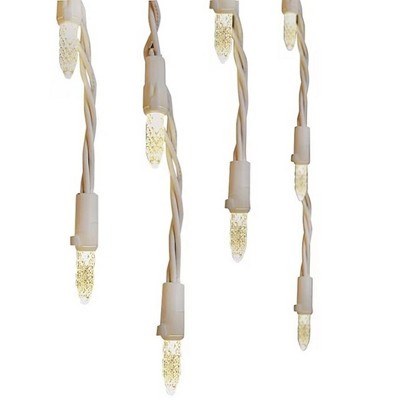 GE Energy Smart 150-Count Constant White Faceted LED Plug-In Icicle Lights