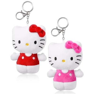 Sanrio Hello Kitty Red and Pink Plush Keychain Travel Giftable Set