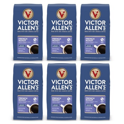 Victor Allen's Coffee French Roast, Dark Roast, Ground Coffee, 6 pack - 10oz Bags